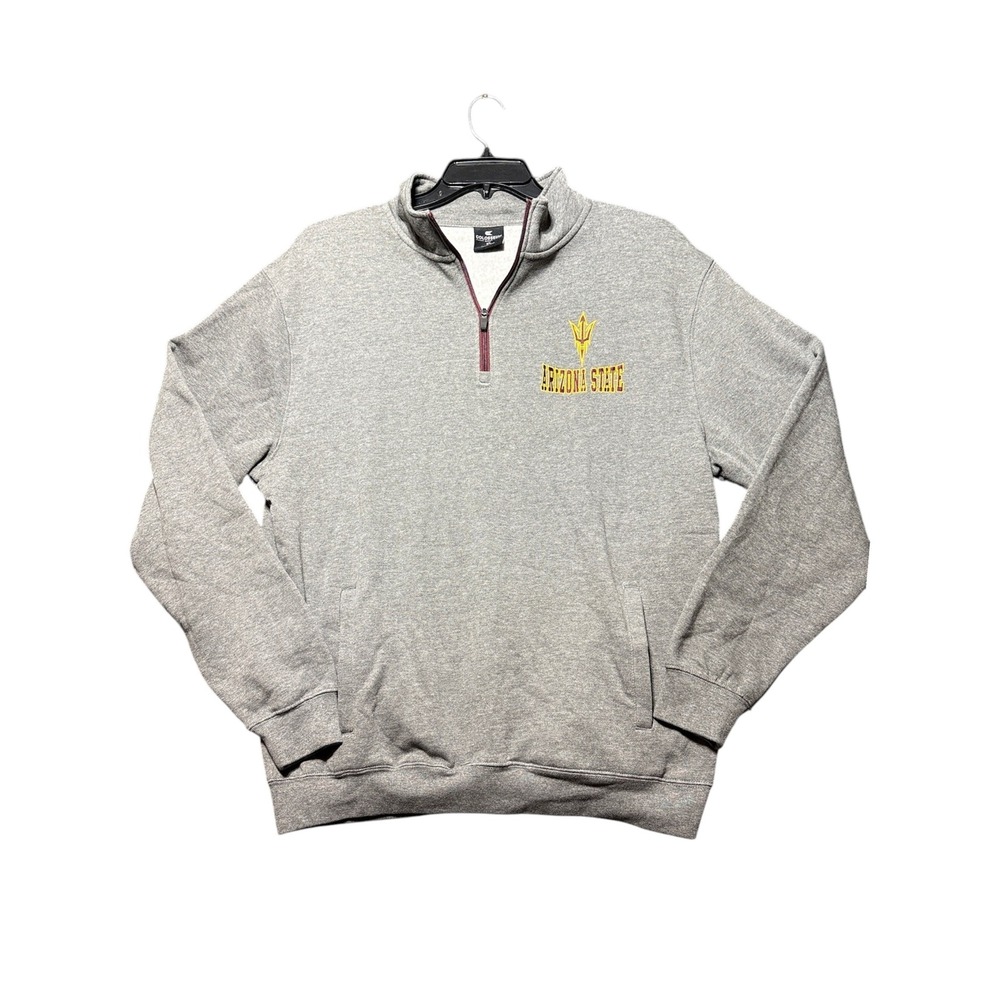 Colosseum Arizona State Sun Devils Quarter Zip Pullover Mens XL Gray